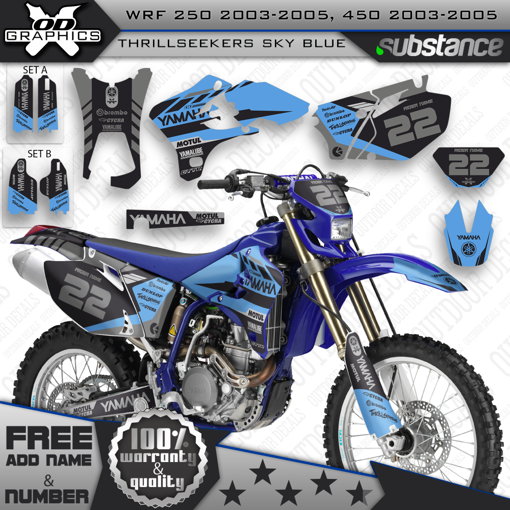 buy graphics kit for WRF 250 2006, factory graphics 2005 Yamaha